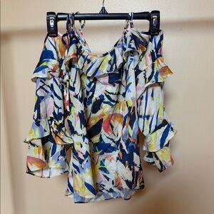 Women's Multi-Color Ruffle Off-Shoulder Blouse